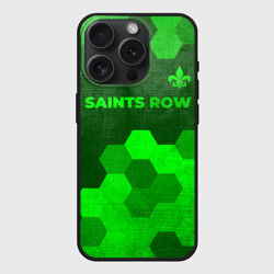 Чехол силиконовый для Apple iPhone 15 Pro матовый Saints Row - green gradient посередине