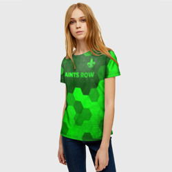 Женская футболка 3D Saints Row - green gradient посередине - фото 2