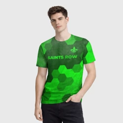 Мужская футболка 3D Saints Row - green gradient посередине - фото 2