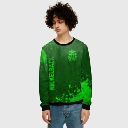 Мужской свитшот 3D Nickelback - green gradient вертикально - фото 2