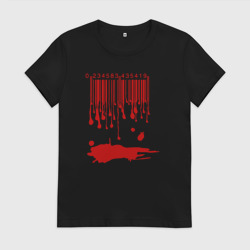 Женская футболка хлопок Кровавый штрихкод