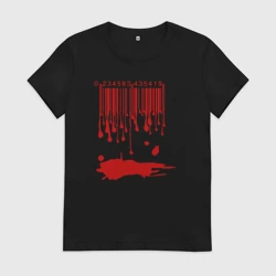 Женская футболка хлопок Кровавый штрихкод