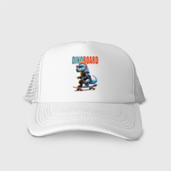 Кепка тракер с сеткой Cyber Dino is a cool skateboarder