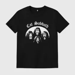 Мужская футболка хлопок Black Sabbath с котами