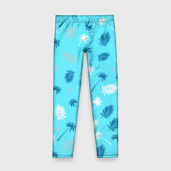 Детские леггинсы 3D Текстура голубой гавайской рубашки
