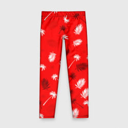 Детские леггинсы 3D Текстура красной гавайской рубашки