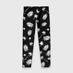 Детские леггинсы 3D Текстура черной гавайской рубашки