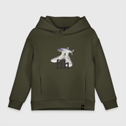 Детское худи Oversize хлопок Fih - мем с рыбой в кедах