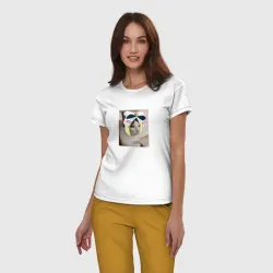 Женская пижама с белой футболкой хлопок Становясь волшебницей Алиса - фото 2