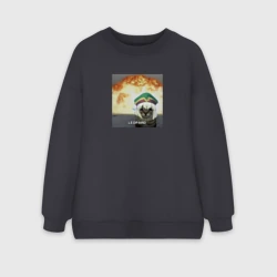 Женский свитшот oversize без начеса хлопок Cтановясь волшебницей Леопард