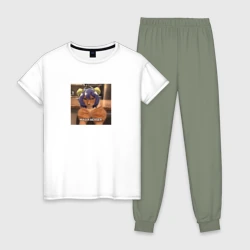 Женская пижама с белой футболкой хлопок Становясь волшебницей Бейсэр