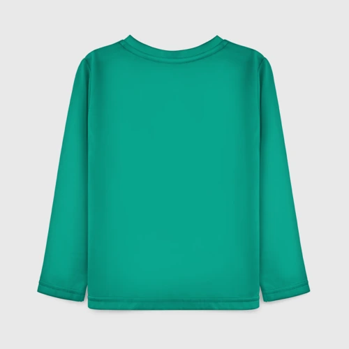 Детский лонгслив хлопок с принтом Крокодильчик крутой скейтбордист, вид сзади #1