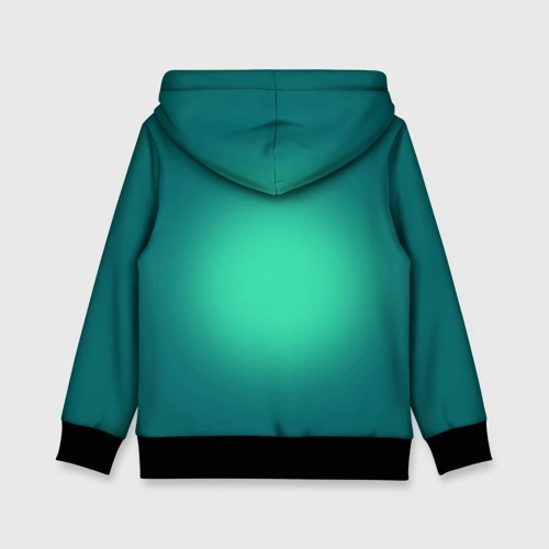 Детская толстовка 3D с принтом Croco cub is a cool skateboarder, вид сзади #1