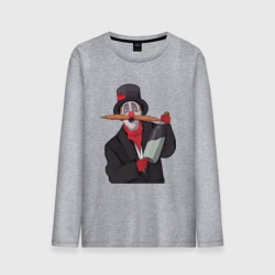 Мужской лонгслив хлопок Настоящий колдун - прикол из Деревня Дураков