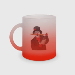 Кружка матовая стеклянная Настоящий колдун - прикол из Деревня Дураков