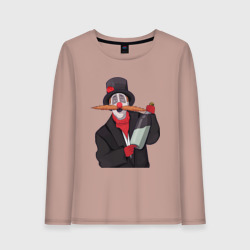 Женский лонгслив хлопок Настоящий колдун - прикол из Деревня Дураков