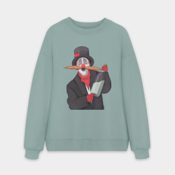 Мужской свитшот oversize без начеса хлопок Настоящий колдун - прикол из Деревня Дураков