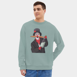 Мужской свитшот oversize без начеса хлопок Настоящий колдун - прикол из Деревня Дураков - фото 2