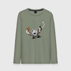 Мужской лонгслив хлопок Командор с гранатой и пилой из Каламбур: Крутое Пике
