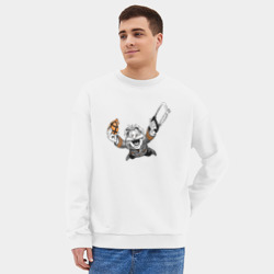 Мужской свитшот oversize без начеса хлопок Командор с гранатой и пилой из Каламбур: Крутое Пике - фото 2
