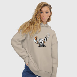 Женское худи Oversize хлопок Командор с гранатой и пилой из Каламбур: Крутое Пике - фото 2