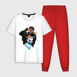 Мужская пижама с белой футболкой хлопок Крик-мужик и Джокер-моряк из Деревня дураков мем