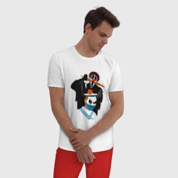 Мужская пижама с белой футболкой хлопок Крик-мужик и Джокер-моряк из Деревня дураков мем - фото 2