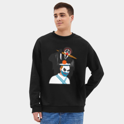 Мужской свитшот oversize без начеса хлопок Крик-мужик и Джокер-моряк из Деревня дураков мем - фото 2