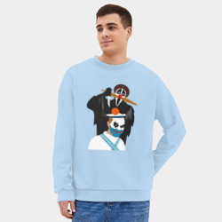 Мужской свитшот oversize без начеса хлопок Крик-мужик и Джокер-моряк из Деревня дураков мем - фото 2
