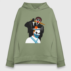 Женское худи Oversize хлопок Крик-мужик и Джокер-моряк из Деревня дураков мем