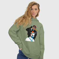 Женское худи Oversize хлопок Крик-мужик и Джокер-моряк из Деревня дураков мем - фото 2