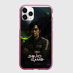 Чехол для iPhone 11 Pro матовый Игра в кальмара - игрок 218 скрещивает руки