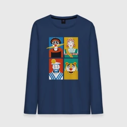 Мужской лонгслив хлопок Коллаж Деревня Дураков, арт из персонажей