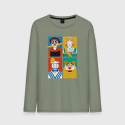 Мужской лонгслив хлопок Коллаж Деревня Дураков, арт из персонажей