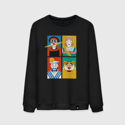 Мужской свитшот хлопок Коллаж Деревня Дураков, арт из персонажей