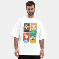 Мужская футболка Oversize хлопок premium Коллаж Деревня Дураков, арт из персонажей - фото 2