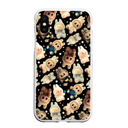 Чехол для iPhone XS Max матовый Лабубу с друзьями labyby pattrn