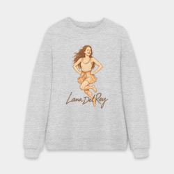 Мужской свитшот oversize без начеса хлопок Lana Del Rey веселая в прыжке