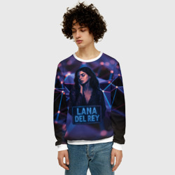 Мужской свитшот 3D Lana Del Rey и неоновая вывеска - фото 2