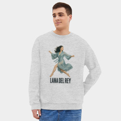 Мужской свитшот oversize без начеса хлопок Lana Del Rey перепрыгивает - фото 2