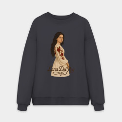 Мужской свитшот oversize без начеса хлопок Lana Del Rey в платье
