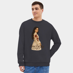 Мужской свитшот oversize без начеса хлопок Lana Del Rey в платье - фото 2