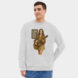 Мужской свитшот oversize без начеса хлопок Lana Del Rey с гитарой - фото 2