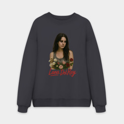 Мужской свитшот oversize без начеса хлопок Lana Del Rey с цветами