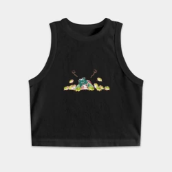 Женская укороченная майка-топ хлопок МаоМао и лягушки  - Монолог Фармацевта