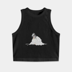 Женская укороченная майка-топ хлопок Меланхоличная МаоМао - Монолог Фармацевта