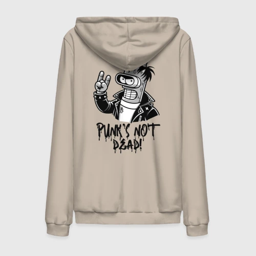Мужская толстовка на молнии хлопок Bender - punk's not dead motto