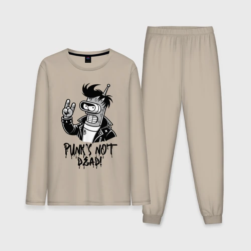 Мужская пижама с лонгсливом хлопок Bender - punk's not dead motto