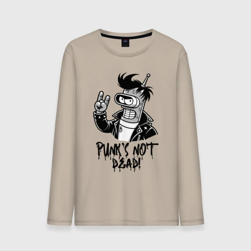 Мужской лонгслив хлопок Bender - punk's not dead motto