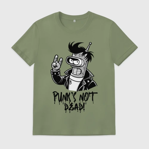 Мужская футболка хлопок Bender - punk's not dead motto